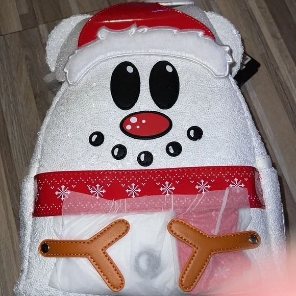 LOUNGEFLY DISNEY Mickey Mouse sequin snowman bag set! - Picture 2 of 8